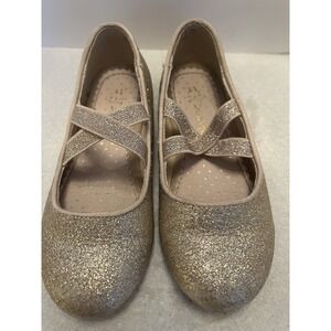 Dream Pair Toddler Size 11 Glittery Ballet Shoes – Gold – Excellent Condition